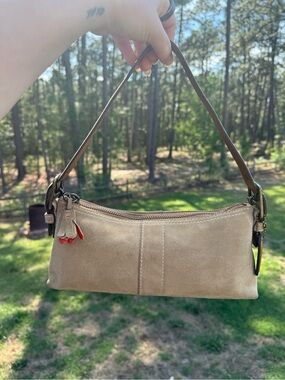 Coach Hamptons Suede Demi Baguette Bag